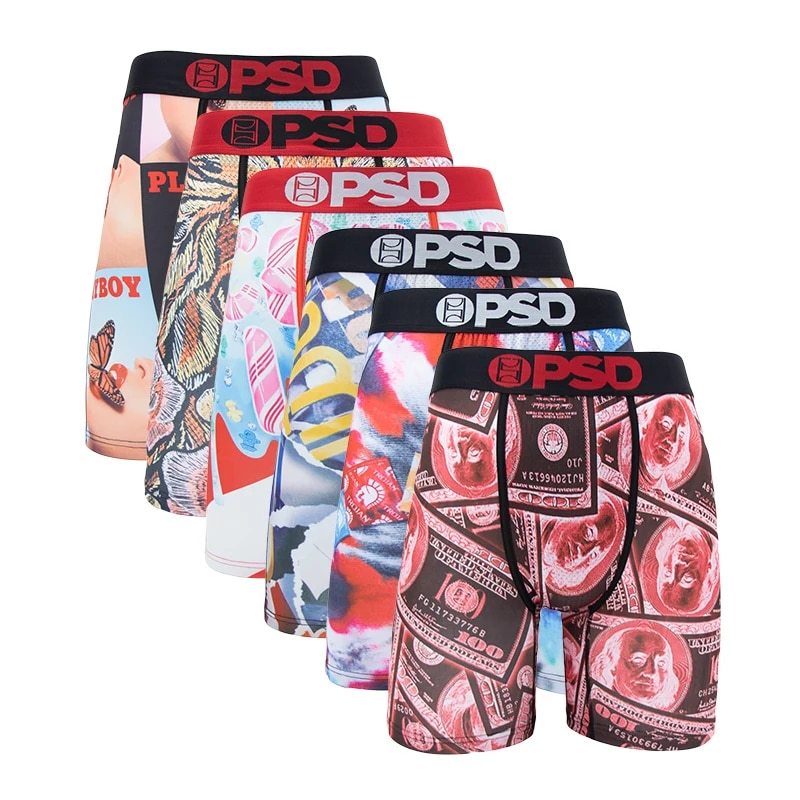 6Pcs Mode Gedruckt Unterwäsche Cueca Männlichen Höschen Dessous Männer Unterhosen Boxer Briefs Sexy S-XXL Männer Boxer Badehose_voghion.com