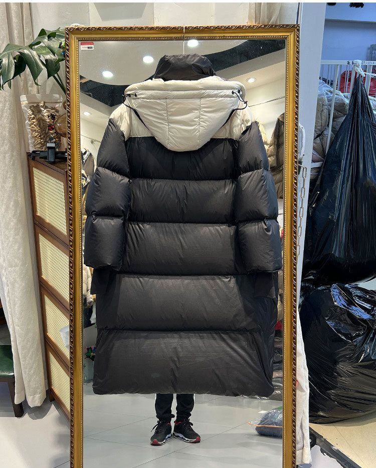Women's Short Puffer Jacket With Color Block Design, Lightweight Hooded Winter Coat, Warm Duck Down Filling, Casual Streetwear For Petite_voghion.com