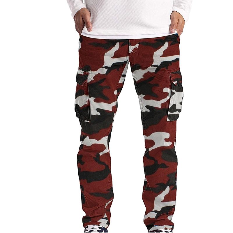 Vier Jahreszeiten Lockere Gerade Camouflage Arbeitskleidung Lässig Mit Mehreren Taschen Jugend Sport Herrenhose_voghion.com