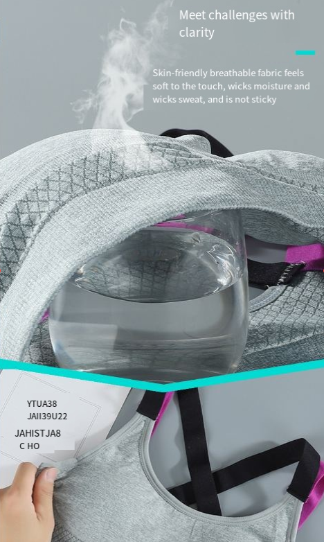 (3-pieces)Shockproof gathering plus size running beautiful back integrated shaping high-strength sports bra, front zipper_voghion.com
