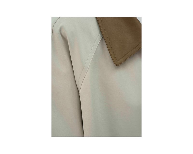 Trench color-block di alta qualità per donna, autunno 2025, nuovo stile coreano, cappotto elegante, semplice e di media lunghezza_voghion.com