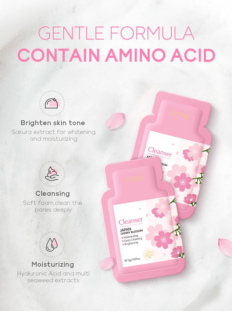 FENYI Sakura 4 daļu ādas kopšanas produktu komplekts mitrinošs un saudzīgs 1 daļas 2 g izmēģinājuma iepakojums ādas kopšanai_voghion.com