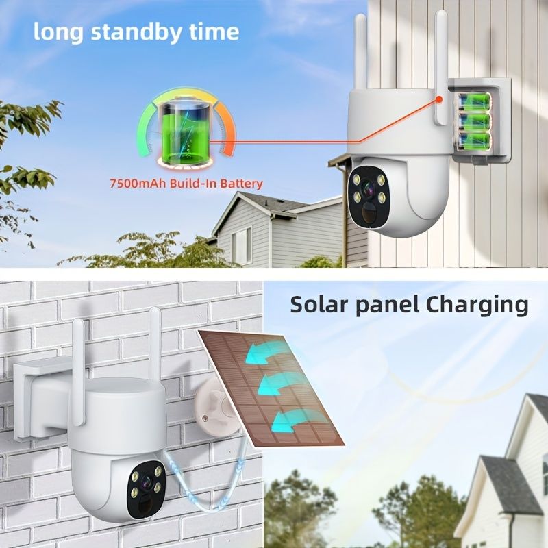 4MP Solar Outdoor Security Camera, Color Night Vision, 2.4G WiFi, Motion Detection, SD/cloud Storage Support_voghion.com