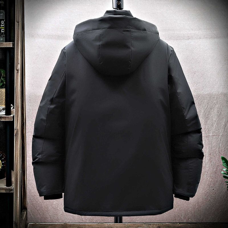 Cappotto invernale da uomo con cappuccio staccabile, giacca foderata in cotone spesso con tasche scaldamani, per attività casual da lavoro e all'aperto_voghion.com