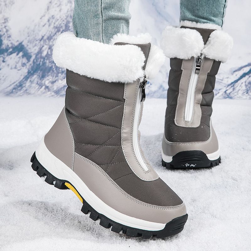 Stivali da neve invernali da donna, impermeabili, in pelle scamosciata, caldi e morbidi, in gomma antiscivolo, scarpe da sci e trekking, eleganti, essenziali, scarpe casual invernali_voghion.com
