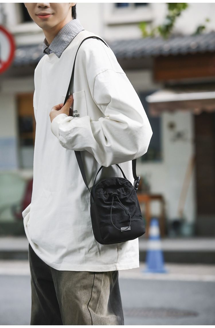 Bolso bandolera con cordón para hombre, estilo moderno, para deportes al aire libre, senderismo, estilo pequeño_voghion.com