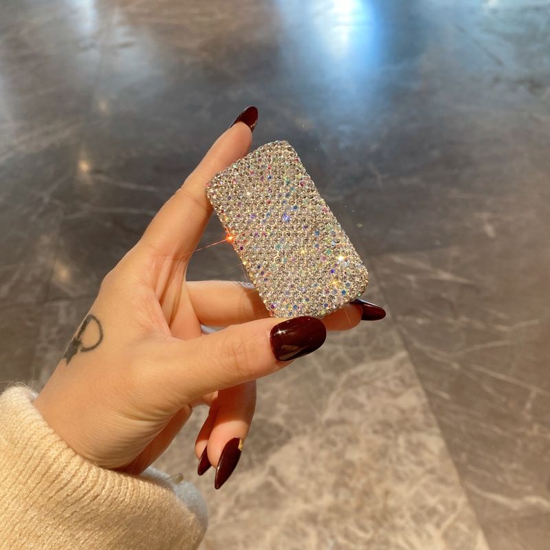 Mini Portable Pill Organizer - Elegant Rhinestone & Plain Plastic Medicine Box, Compact Travel Pill Case For Daily Vitamins & Pills (2 Styles)_voghion.com