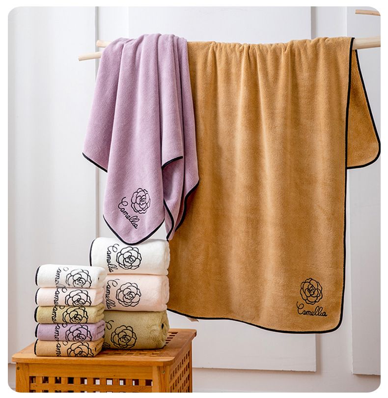 Camellia Coral Fleece Badhanddoek - Extra Groot & Dik, Zacht, Absorberend, Voor Hotel, B&B & Thuis_voghion.com