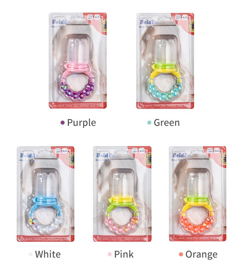Verschillende kleuren beschikbaar voor babybelontwerp, voedselspeen, fruit- en groentezak, aanvullend voedsel, bijtmuziek,_voghion.com