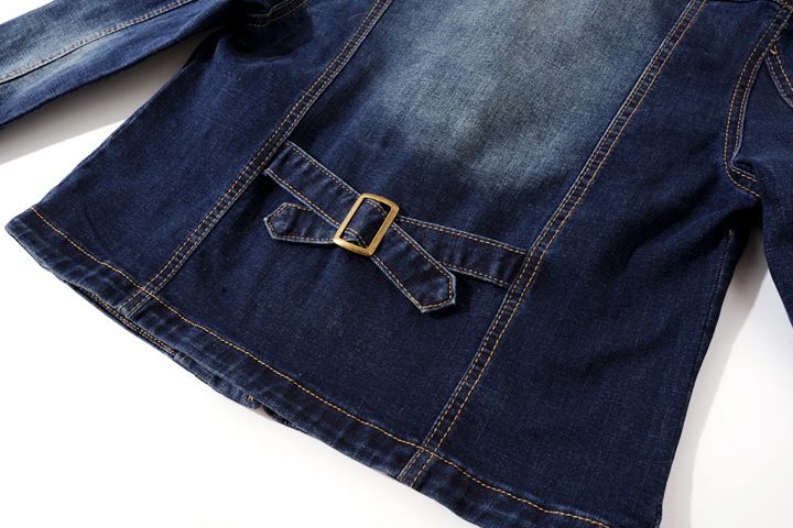 Damenbekleidung Slim Fit Stretch-Jeansjacke Kurzer Blazer im Biker-Stil mit Stehkragen_voghion.com