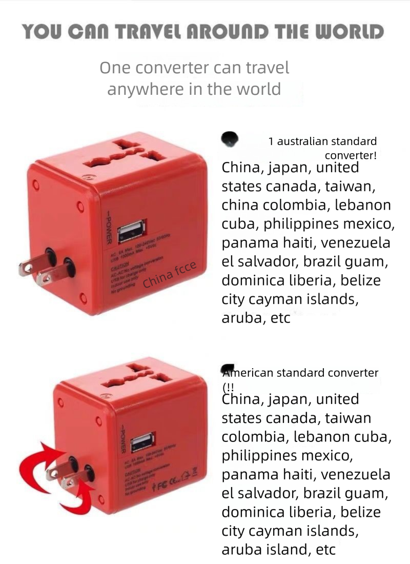 Travel Adapter For Overseas Trips, Multi-Functional US-EU-DE-UK Standard Converter, Universal Charger, Fast Charging_voghion.com