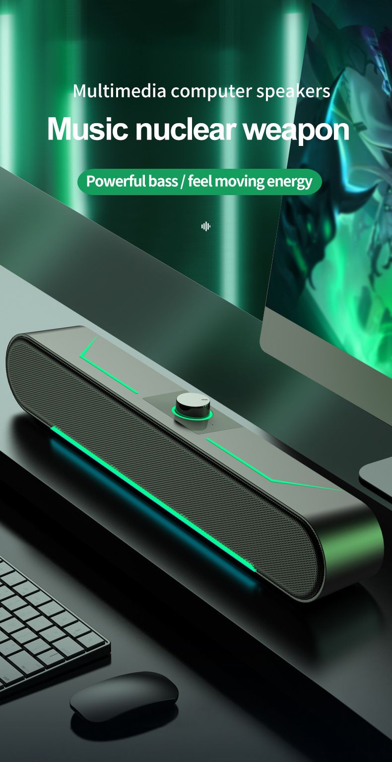 New Computer Gaming High Volume LED Light Desktop HIFI Stereo Speaker_voghion.com