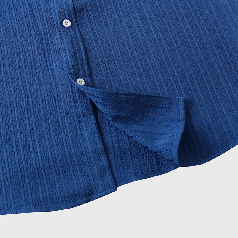 Goods 2024 summer new solid color lapel short sleeved shirt men's_voghion.com