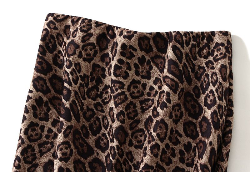 Jupe à imprimé léopard K pour femme ; nouvelle jupe sirène amincissante taille haute ; robe midi une pièce._voghion.com