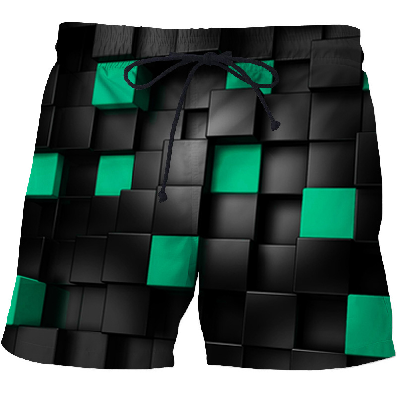3D-Shorts, Sommer, neue, schnell trocknende Strand-Badeshorts, Herren-Hip-Hop-Shorts, Strandbekleidung_voghion.com