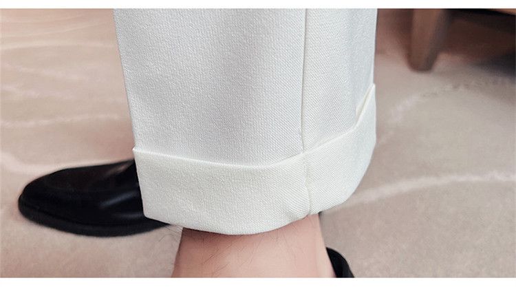 Men's casual pants Korean version of fashion Neapolitan pants personalized high-waisted straight trousers quality trendy men's pants_voghion.com