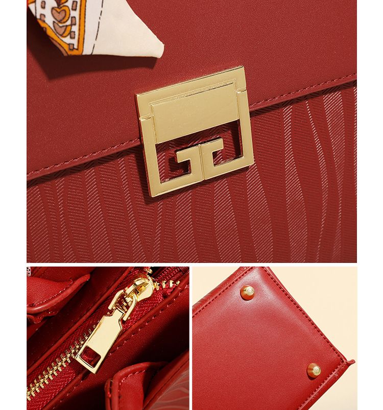Sciarpa in tinta unita con fiocco da donna, singola spalla, striscia stampata, borsa regalo di alta qualità, a cavallo obliquo, di nuovo design_voghion.com