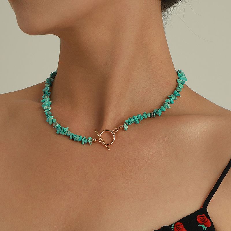2024 Boho Mavi Taş Tohum Boncuk Kolye Barok İnci Charm Plaj Partisi Moda Kristal Gerdanlık Takı_voghion.com