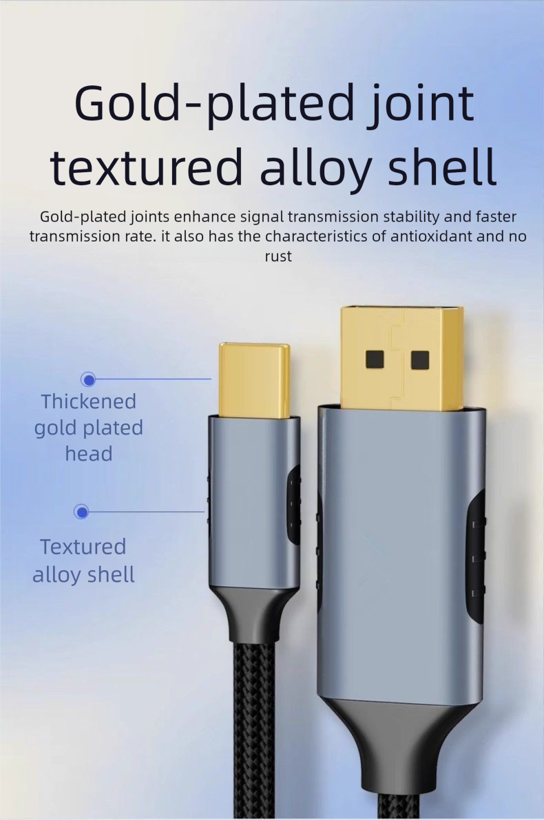 Type-C To DP 1.4 Cable 8K Mobile Phone Display Same Screen Adapter 4K 144Hz Laptop Converter_voghion.com