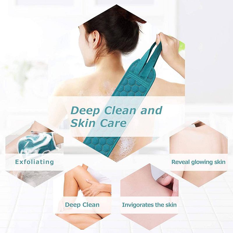 Exfoliating Body Scrubber Set - Includes Back Scrubber, Bath Glove And Shower Bath Sponge Loofah_voghion.com