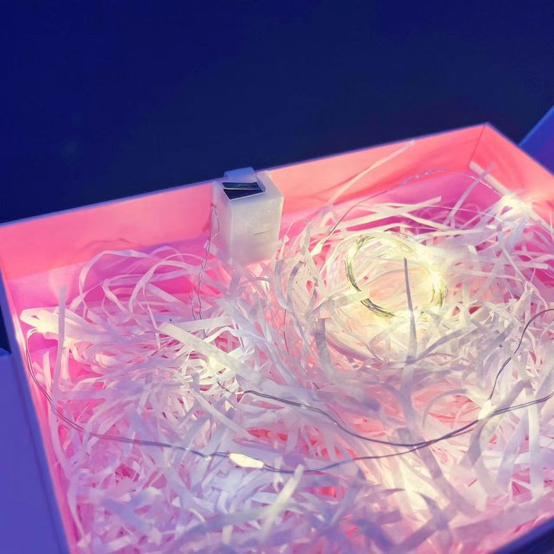 LED Anında Düğme Hediye Kutusu Bakır Tel Renkli Anahtar Pil Dizisi Otomatik Işık_voghion.com