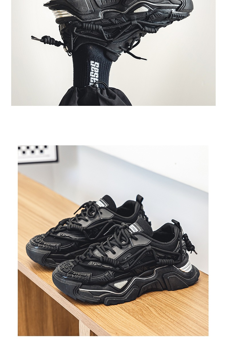 De nye platforms Mech Daddy-sko med tykke såler, forår, ungdom, all-match, skridsikre sportssko, trendy, afslappede, hvide sko_voghion.com