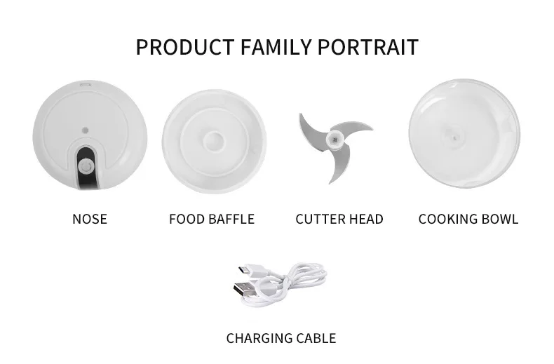 Electric Mini Garlic Vegetable Chopper Garlic Masher Portable Chopper Multi Function Meat Grinder Masher Machine Usb Charging_voghion.com