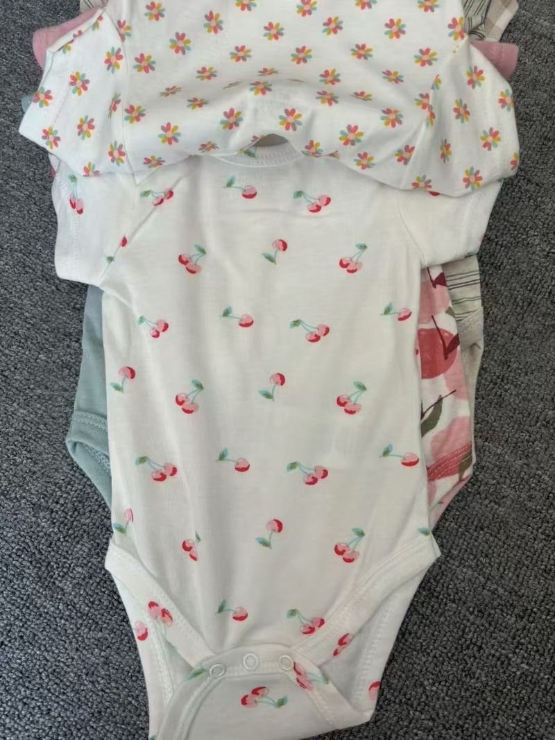 Macacão de manga curta triangular para bebê, 5 peças_voghion.com