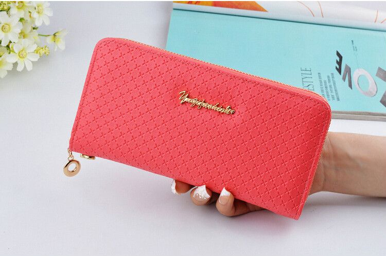 Borsa da donna con cerniera Borsa pratica da donna di grande capacità in pelle PU Portafoglio femminile a sezione lunga_voghion.com
