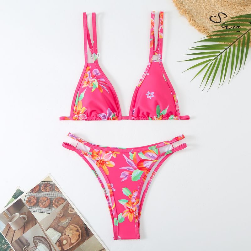 Swimwear Sexy Double Strap Three-Piece Bikini Swimsuit For Women_voghion.com