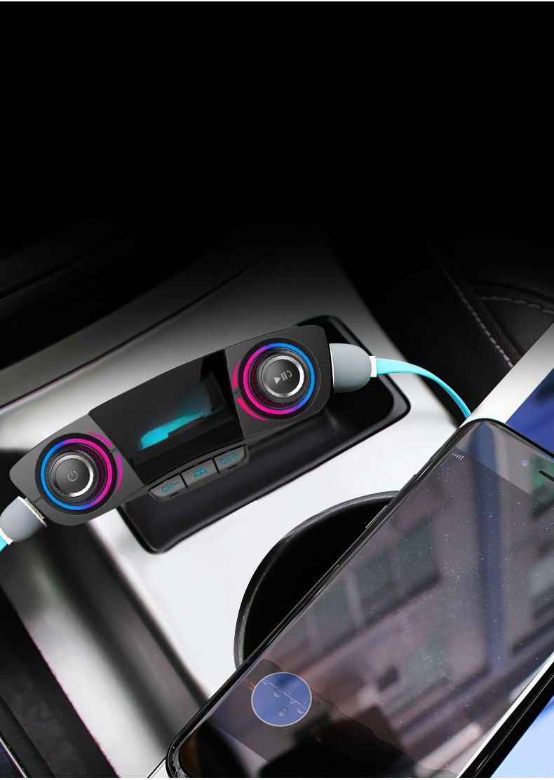 Αυτοκίνητο MP3 Bluetooth Hands-free Πομπός αυτοκινήτου Bluetooth fm 2.1A γρήγορη φόρτιση_voghion.com