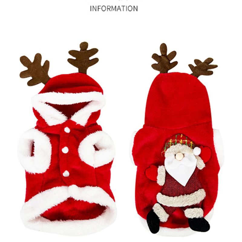 Hondenkleding Teddy Bichon Nieuwjaar Trouwjurk Huisdier Feestelijke Verdikte Herfst Winter Kat Kerstoutfit_voghion.com