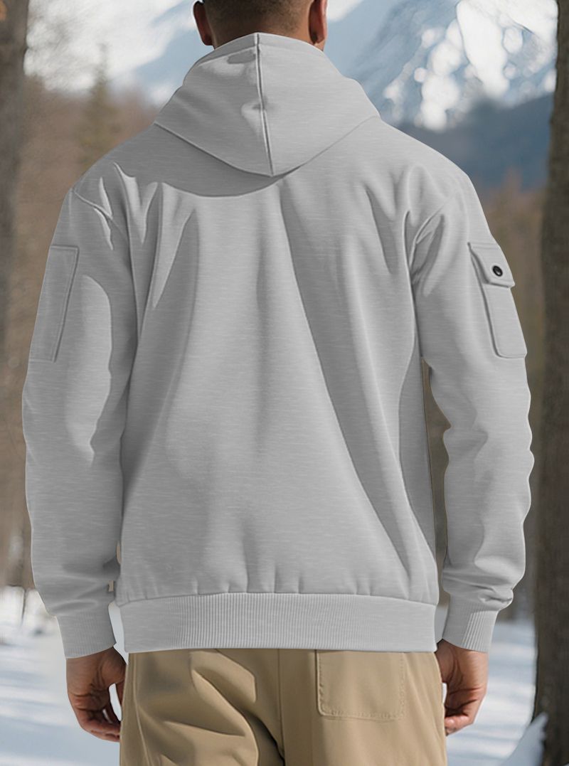 2025 Cross Border Herbst und Winter Herren Casual Multi Zipper Arm Pocket Pullover Pullover Große Größe Plus Samt Hoodie Herren_voghion.com