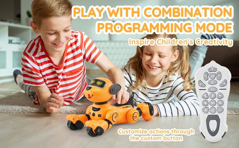 VEVOR RC Robot Dog Toy Talking Dancing Touch & Voice Remote Control Programmable_voghion.com