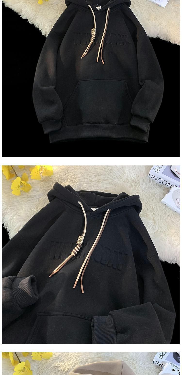Herren-Kapuzenpullover mit Fleece-Futter und dickem 500-g-Stahldruck im Herbst-Winter-Stil im High Street-Stil mit Kapuze_voghion.com