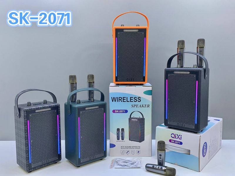 Nieuwe draagbare Bluetooth-luidspreker, dubbele draadloze mobiele telefoonmicrofoon, zangkaraoke alles-in-één-machine_voghion.com