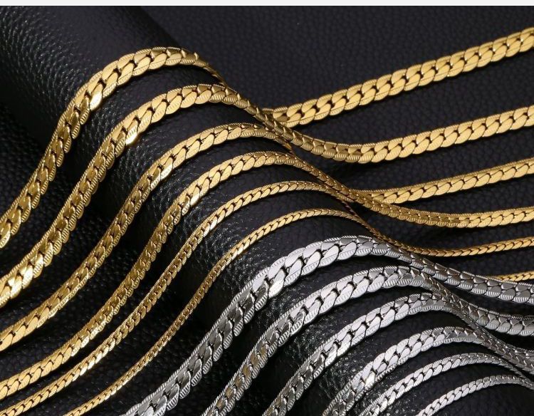 Collier NK en relief, chaîne cubaine, acier non brodé, style tendance pour hommes et femmes._voghion.com