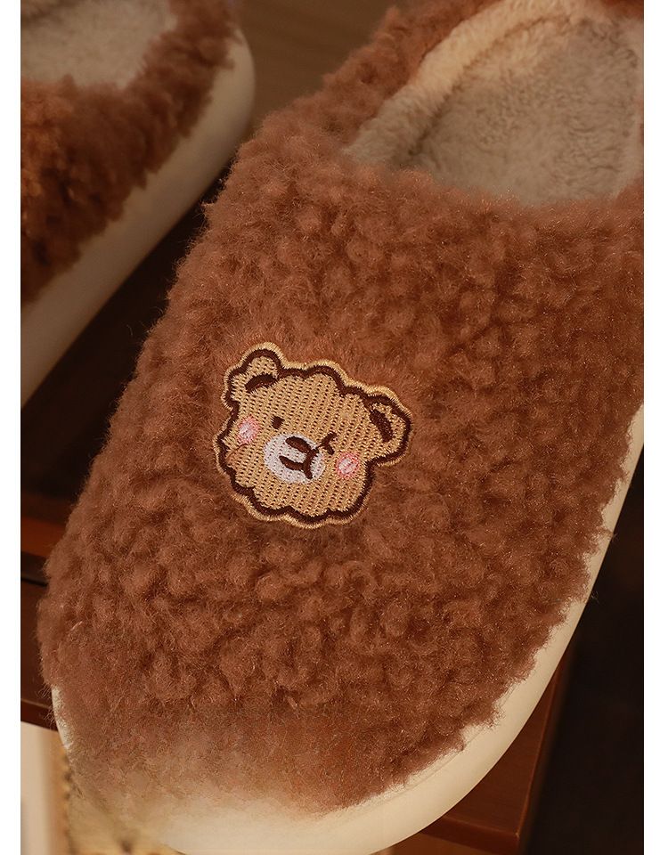 Bear bavlněné pantofle dámské zimní vnitřní domácí tlustý spodek teplý roztomilý pár pantofle zimní pánské domácí zavřené boty_voghion.com