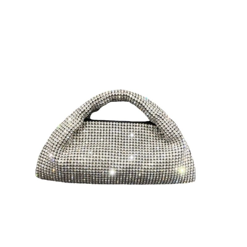 Guangzhou Fashion Super funkelnde einfarbige Abendhandtasche mit Wasserdiamanten, einzelne Schulter, Umhängetasche für Damen_voghion.com