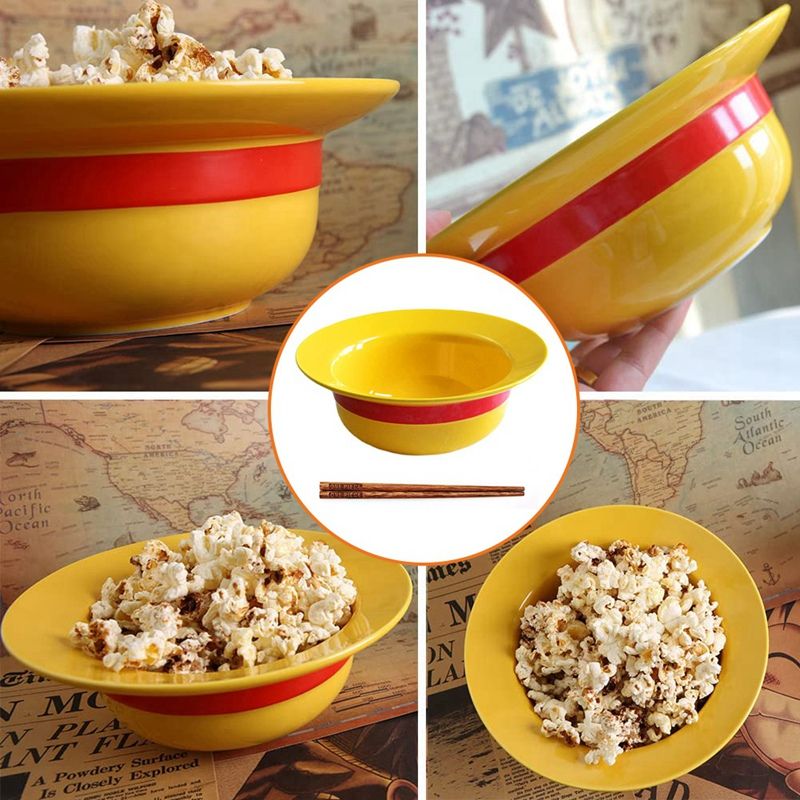 Strohhut-Schüssel-Set – Keramikgeschirr mit Essstäbchen_voghion.com