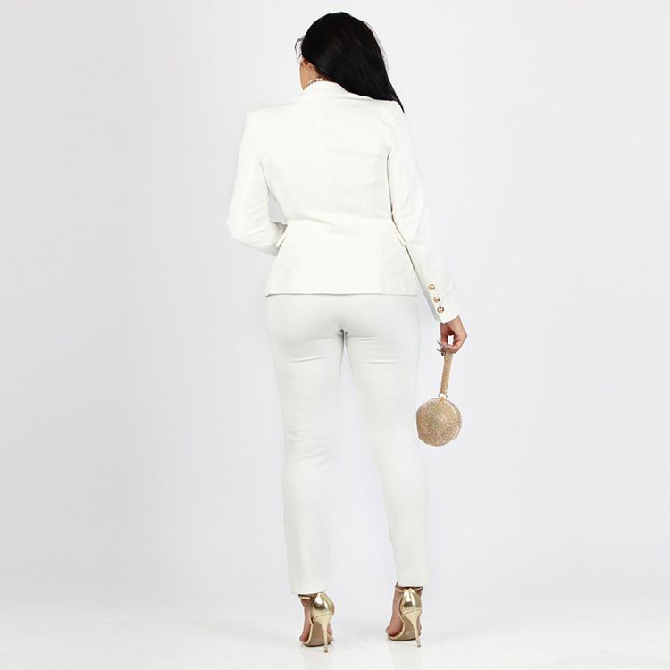 2022 Herfst Winter Nieuwe Mode Casual Pak Buitenkleding Kleine Blazer Dubbelrijs Lange Mouw Tweedelige Set Voor Vrouwen_voghion.com