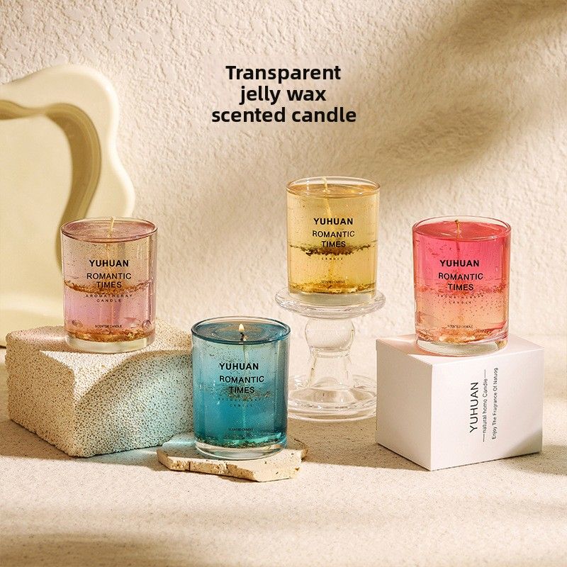 Bunte Gelee-Duftkerze, Heimduft für den Innenbereich, langlebige Nische, hochwertige Geschenkbox, Schlafzimmer-Aromatherapie-Ornament_voghion.com