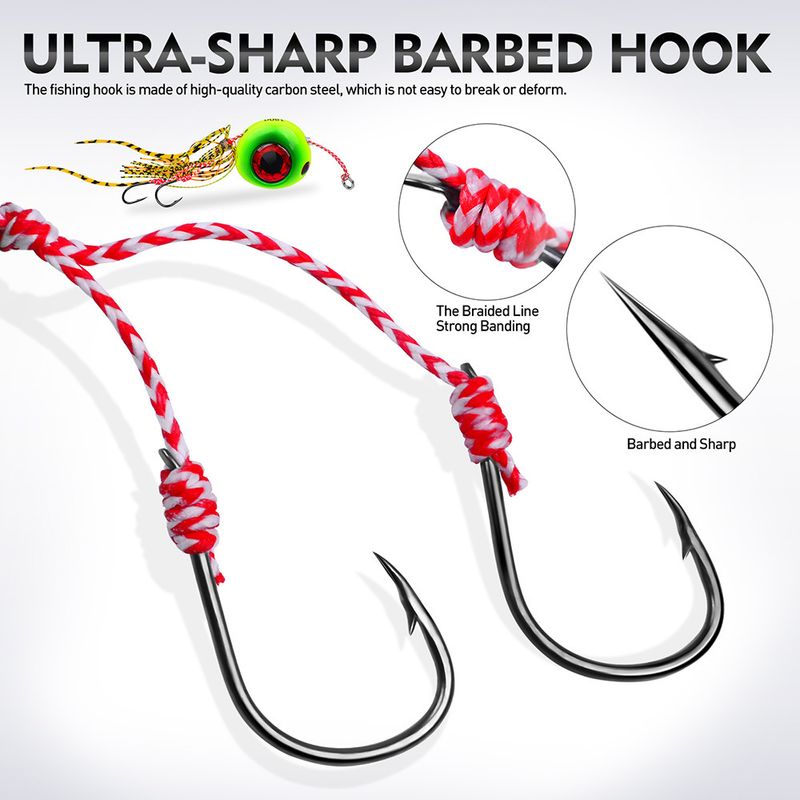 Red Seal Head Lure Bait Sea Fishing Moon Lead Fish Bearded Squid With Double Hooks Luminous Iron Plate_voghion.com
