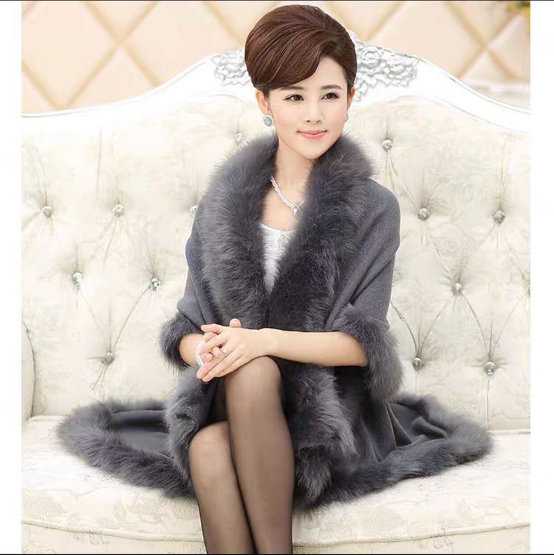 Wool cape cape women's large size knitted cardigan loose cape coat_voghion.com