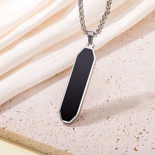 Hot Sale New Product Fit Stainless Steel Long Pendant Woolen Chain Simple Personality Hip Hop Men's Titanium Steel Necklace_voghion.com