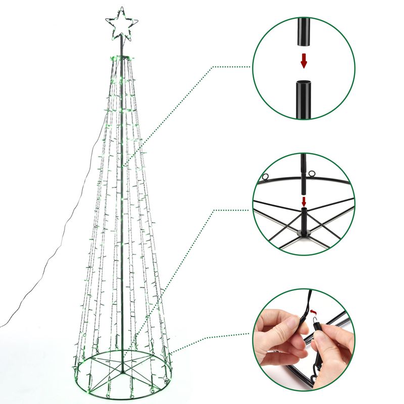 5 Ft Cone Christmas Tree with Light_voghion.com