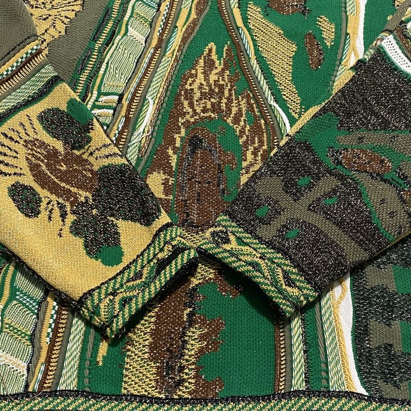 Maglione girocollo lavorato a maglia in stile etnico a contrasto vintage, con ritratto, in jacquard, taglia grande_voghion.com