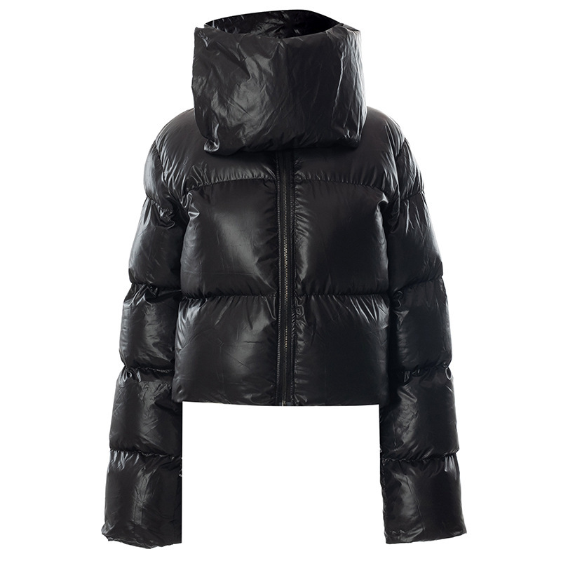 Women's Clothing winter ins thick snap button neck coat warm cotton coat_voghion.com