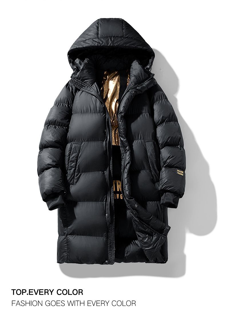 Langärmliger Wintermantel mit Graphen-Futter – Unisex-Thermoparka | Schwarze Jacke mit Kapuze | Winddicht & Antistatisch | Streetwear Essential (S-3XL)_voghion.com