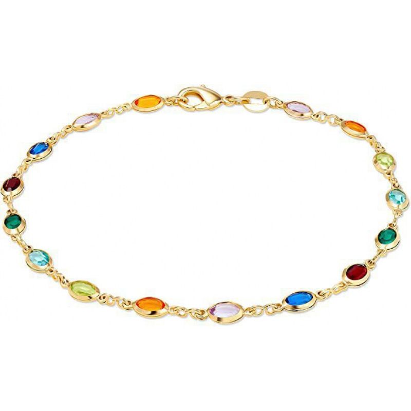 Dopamine Colorful Round Square Glass Crystal Women's Anklet Oval Simple Versatile Foot Jewelry Accessories_voghion.com